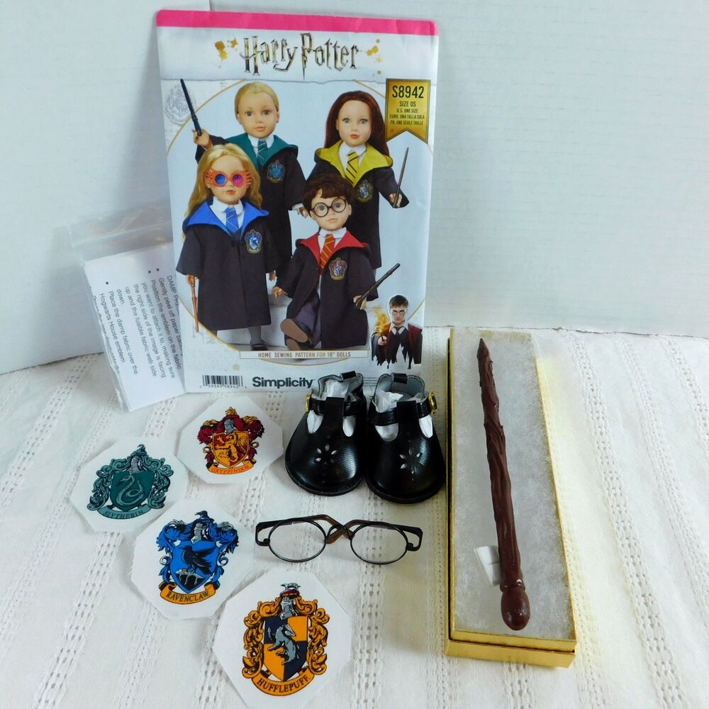 Simplicity Harry Potter Pattern Doll 18" Clothes Glasses Shoes Patches Kit S8942